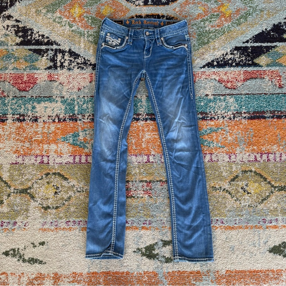 Rock Revival Arisa Rhinestone Embellished Straight Leg Jeans - Picture 2 of 15